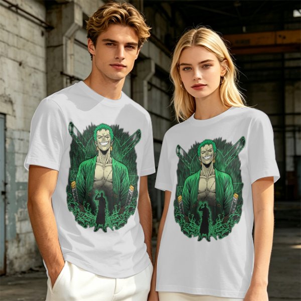 One Piece Roronoa Zoro Graphic Print Olive T-Shirt