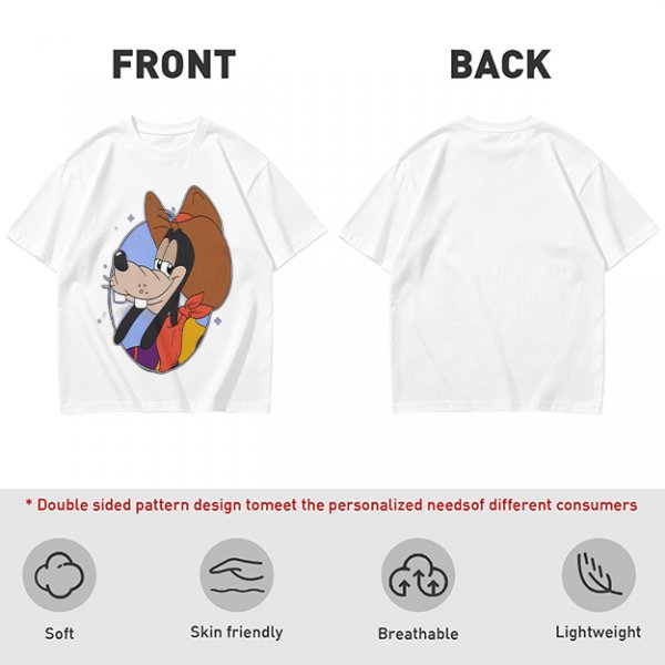Olive T-Shirt Featuring Cowboy Goofy Cartoon Graphic