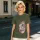Olive Green T-Shirt with Studio Ghibli Character Collage Print