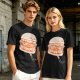 Olive T-Shirt With Cute Cartoon Hamburger Print
