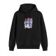 Black hoodie with Japanese style cat and pagoda graphic print