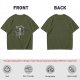 Olive T-Shirt With Skeleton Lifting Weights New Year Print