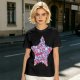 Olive T-Shirt With Patriotic Star Fast Food Print
