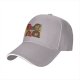 Black Baseball Cap with Four Panel Pop Art Character Print