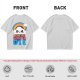 Olive T-Shirt With Cute Cloud Rainbow Graphic And 'We're All Gonna Die' Text