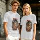 Olive green anime t-shirt with Attack on Titan printed design