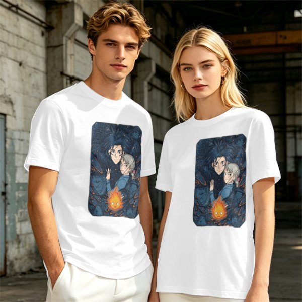 Howl's Moving Castle Anime Graphic Olive T-Shirt