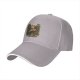 Black baseball cap with skeleton holding coffee and plants design