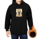Black Hoodie With Funny Nun Martial Arts Graphic Print