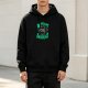 Black hoodie with 'On My Way To Overreact' cat graphic
