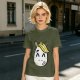 Olive T-Shirt With Cute Cartoon Horse Graphic Print