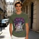 Olive Graphic Tee with Anime Hunter Characters and Huntr/X Text