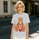 Olive T-Shirt With Happy Bear Holding Fork And Knife Here For Snacks Print