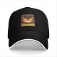 Black baseball cap with magical cat bus themed graphic