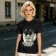 Olive T-Shirt With Black Cat In Coffee Cup 'Everything Is Pawsible With Coffee' Print