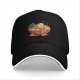 Black Baseball Cap With Cute Ramen Bowl Graphic Design
