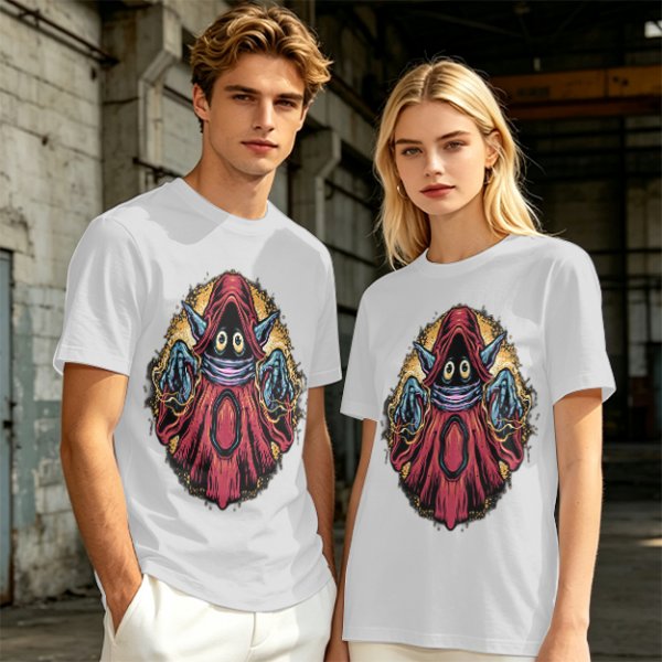 Orc-like magical creature graphic olive green t-shirt