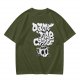 Olive Graphic T-Shirt With 'Damn Fine Coffee' Skull Mug Print