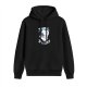 Black hoodie with 'I Drink To Forget' toilet cat graphic