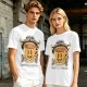 Oversized Olive T-Shirt with Retro Espresso Coffee Mascot Graphic