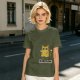 Olive Graphic T-Shirt With Sarcasm Cat Print