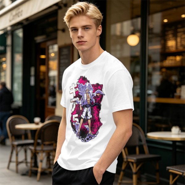 One Piece Gear 5 Luffy Graphic Olive T-Shirt