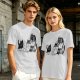 Olive Green T-Shirt With Playful Black Cat Graphic Print