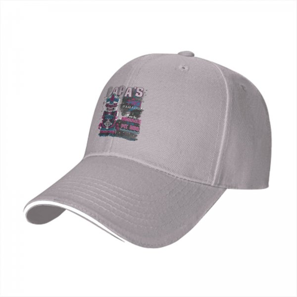 Black baseball cap with Papa's Pit BBQ graphic design