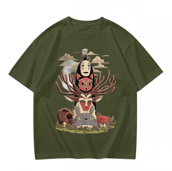 Studio Ghibli Spirited Away Princess Mononoke Totoro Character T-Shirt Art