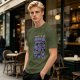 Olive T-Shirt With Mood Of The Day Blue Dragon Character Grid Print
