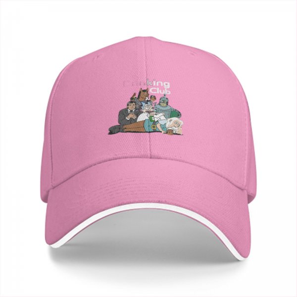 Black Baseball Cap With 'King Club' Cartoon Character Print