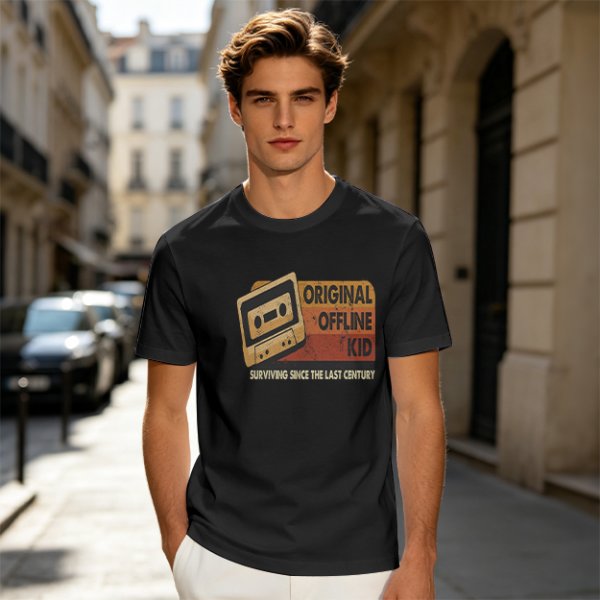 Original Offline Kid Cassette Retro Graphic T-Shirt