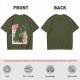 Olive T-Shirt with Totoro Cherry Blossom Stamp Art Print