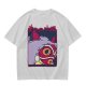 Olive T-shirt with Princess Mononoke Mask Graphic Print