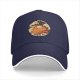Black baseball cap with cute ghost pumpkin pie fall design