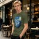 Olive T-Shirt with Starry Night Art Print