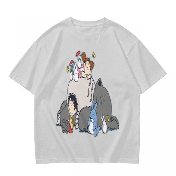 Olive T-shirt with whimsical forest spirit and children graphic print