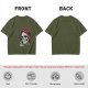 Olive Graphic T-Shirt with Skull and 'I Love My Job' Print