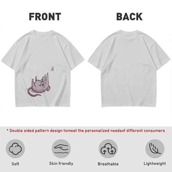 Olive Green T-Shirt With Upside Down Rat Graphic Print