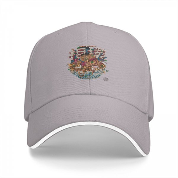 Black Baseball Cap With Ramen Bowl Sumo Wrestler Art Print