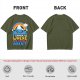 Olive graphic tee with cute mountain rainbow and 'I Wanna Be Where The People Aren't' text