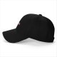 Black Baseball Cap with Smiling Fried Egg and Bacon Print