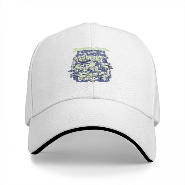 Black baseball cap with 'Forced to Work' office alien graphic