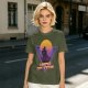 Olive green retro sunset graphic t-shirt with Hero of Time print