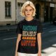Olive Graphic T-Shirt with 'Functioning Because Of Coffee' Retro Print