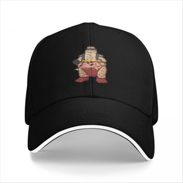 Black Baseball Cap With Krang From Teenage Mutant Ninja Turtles Print