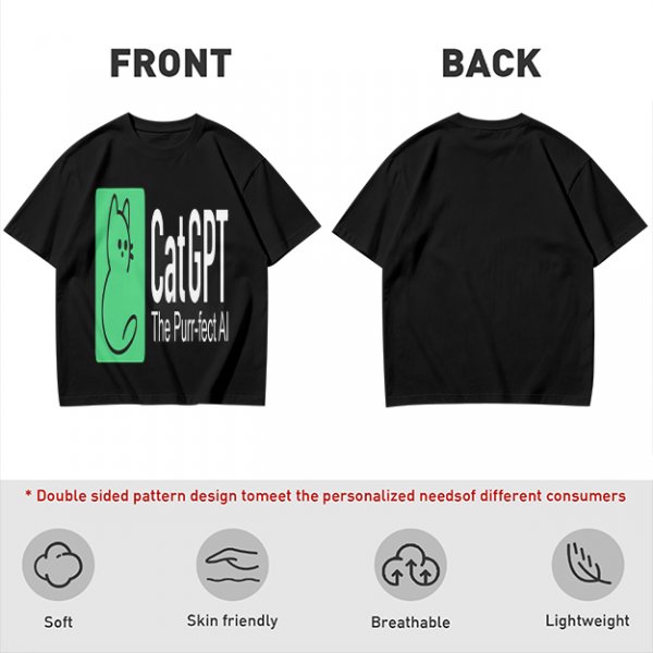 Olive Green CatGPT The Purr-fect AI Graphic T-Shirt