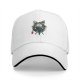 Black Baseball Cap With Japanese Style Cat Mask Art Print