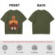 Olive T-Shirt With Giant Fire Warrior Silhouette And Small Knight Print