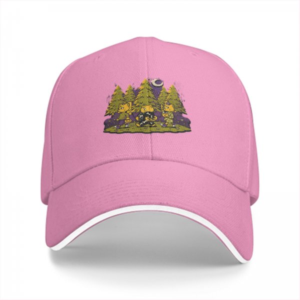 Black Baseball Cap with Halloween Forest Cat Trick-or-Treat Art